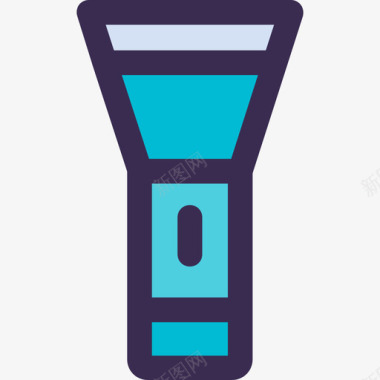 手电筒家居元素5线条颜色蓝色图标图标