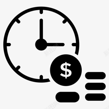 时间就是金钱商业时钟图标图标