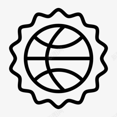 篮球贴纸篮球联盟运动徽章图标图标