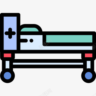 医院健康教育病床2号医院线性颜色图标图标