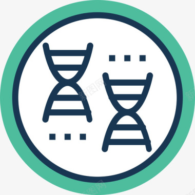 多彩DNADna科学技术9线性颜色图标图标