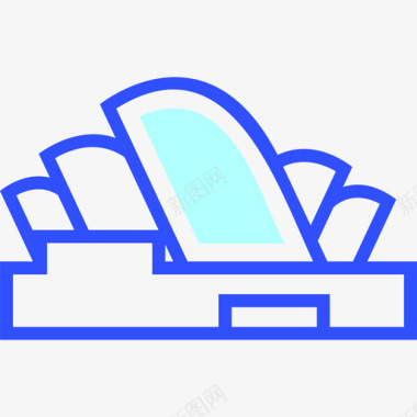悉尼歌剧院旅游57线性色彩图标图标