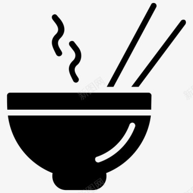 中餐碗筷子图标图标