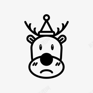 鹿拉车鲁道夫驯鹿圣诞节图标图标