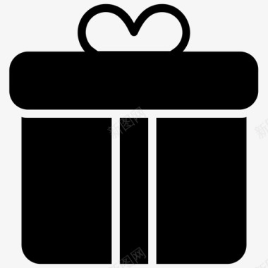 礼物包装飘带礼品盒篮子礼物图标图标