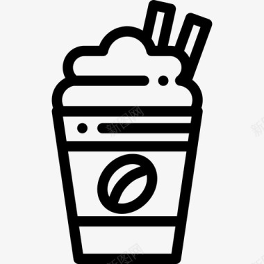 咖啡店图标设计Frappe咖啡店40直线型图标图标