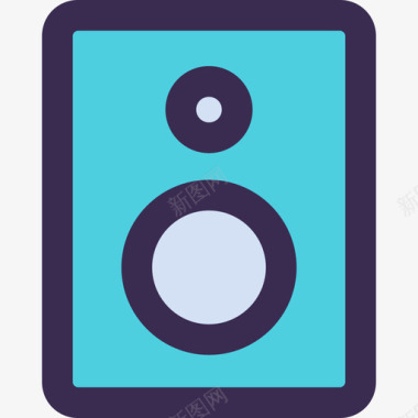 扬声器家庭元素5线性蓝色图标图标