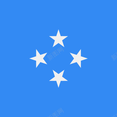 多彩方形密克罗尼西亚方形国家简单的旗帜图标图标