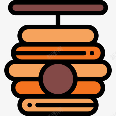 秋季补水蜂巢秋季9线性颜色图标图标