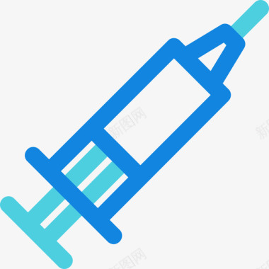 注射器医用81线性蓝色图标图标