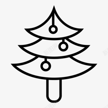 冬天松树圣诞树庆祝松树图标图标