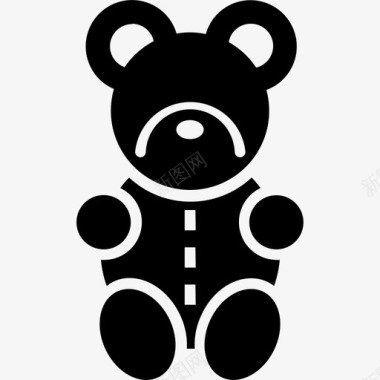 泰迪熊玩具女孩实心图标图标