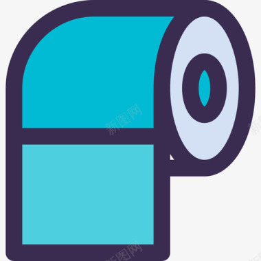 欧式元素卫生纸家居元素5线条颜色蓝色图标图标