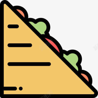 三文治四餐正色图标图标