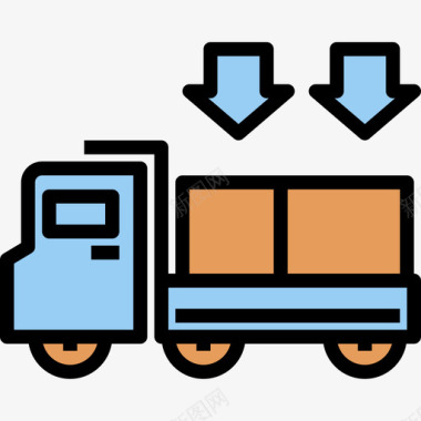 装载卡车卡车物流5线性颜色图标图标