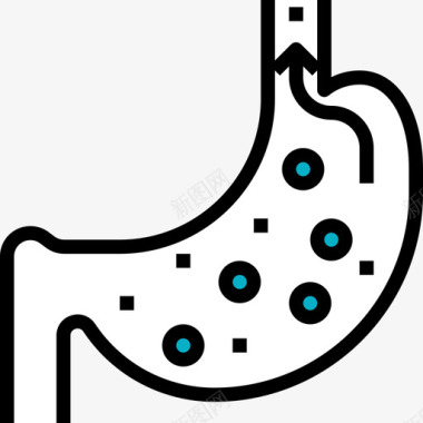胃难受胃医学77线性颜色图标图标