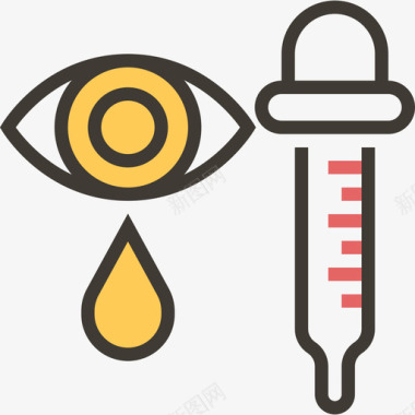 眼药水验光师黄色阴影图标图标