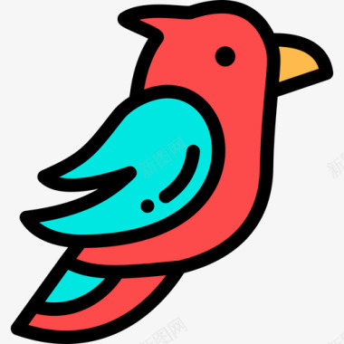 鸟类野生动物16线形颜色图标图标