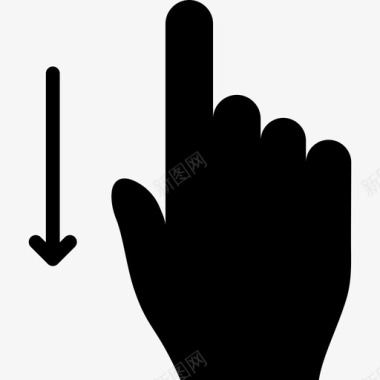 一个手指向下滑动触摸手势v2图标图标