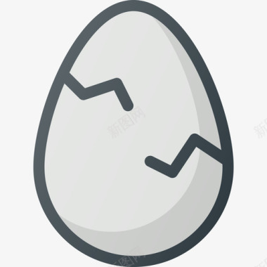 鸡蛋破碎线形颜色图标图标