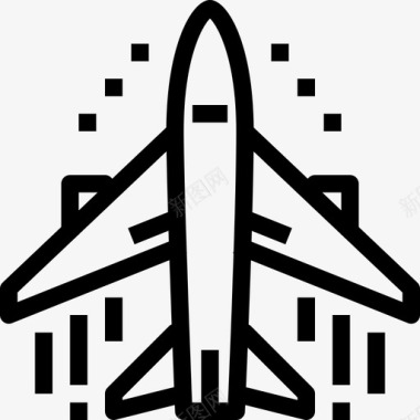 飞机旅行和度假5直线图标图标