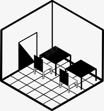 地板地砖办公室桌子地板图标图标