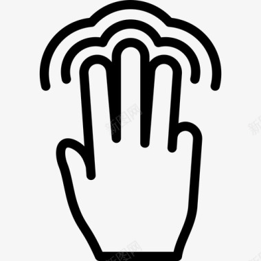 三个手指双击触摸触摸手势轮廓v2图标图标