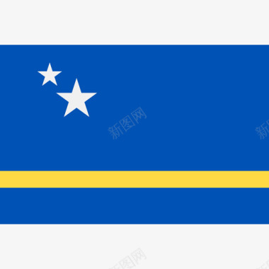 库拉索岛长方形的乡村简单旗帜图标图标