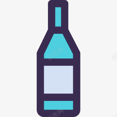 酒瓶杂20线形蓝色图标图标