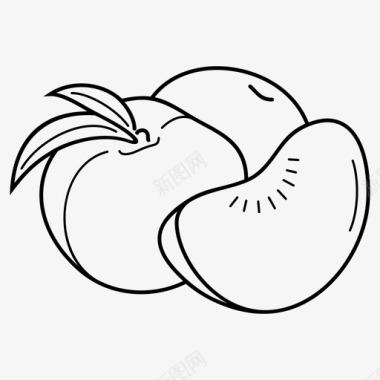 桃子食物新鲜图标图标