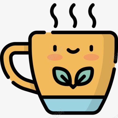 茶杯秋16线色图标图标