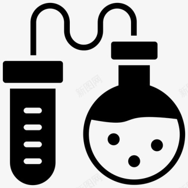 试管化学烧瓶化学实验图标图标