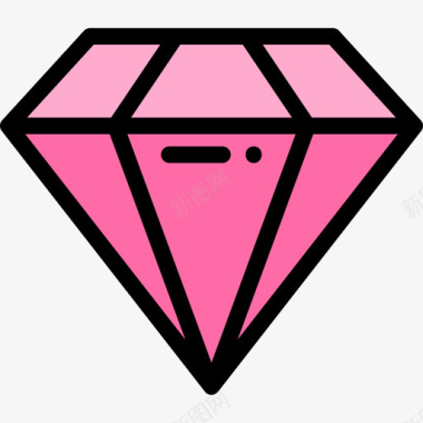 钻石奢侈品商店8线性颜色图标图标