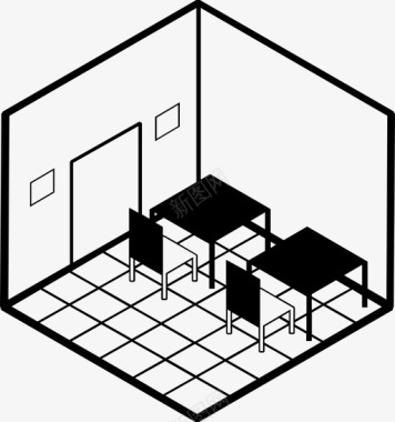 办公室房间牌办公室桌子地板图标图标