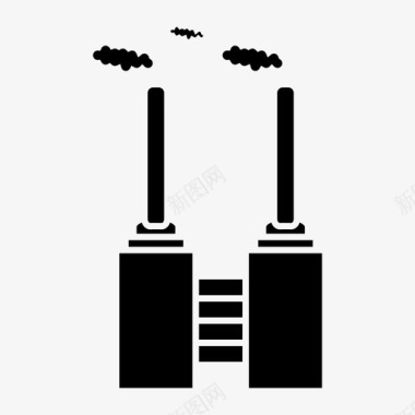 火力电厂工厂生物质能源图标图标