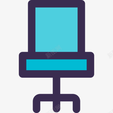 椅子家居元素5线性颜色蓝色图标图标