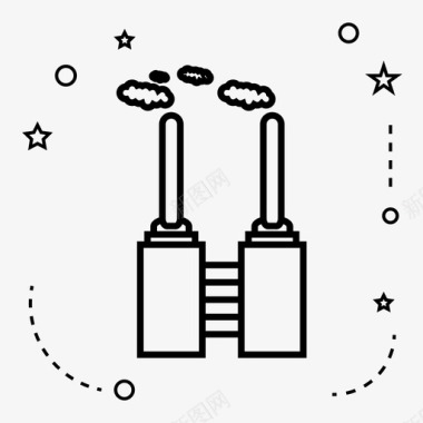 火力电厂工厂生物质能源图标图标