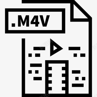 M4VM4v文件25线性图标图标