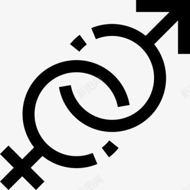 异性异性恋用户和职业直系图标图标