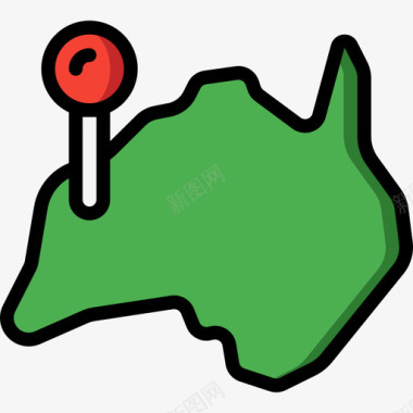 澳大利亚地理5线性颜色图标图标