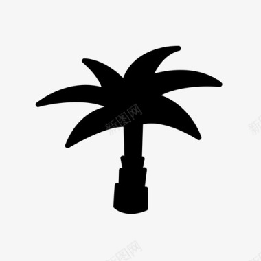 棕榈树大海夏季图标图标