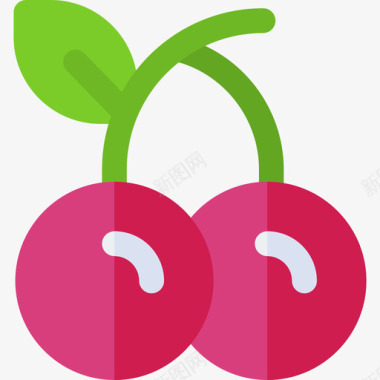 樱桃夏季5平淡图标图标
