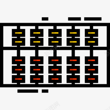 中国司法算盘中国7线颜色图标图标