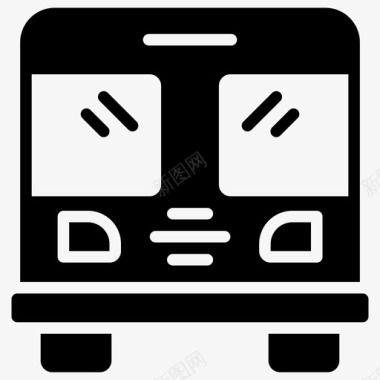 公共交通标识巴士长途汽车公共交通图标图标