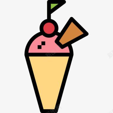 冰淇淋甜食和糖果5线性颜色图标图标