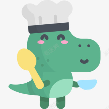 厨师恐龙头像场景2平面图图标图标