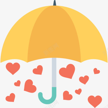 雨伞爱情和婚礼3平铺图标图标