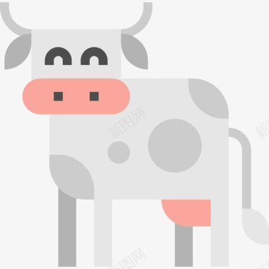 奶牛农业和园艺5平坦图标图标