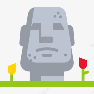 表情吧Moai旅行地点表情符号2平面图图标图标