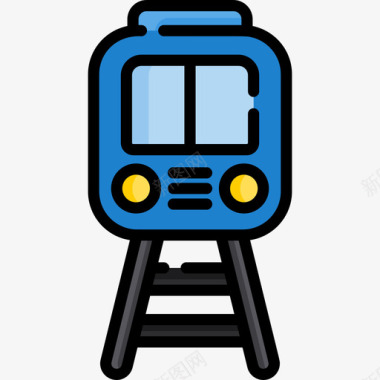夏季新品火车夏季11线性颜色图标图标